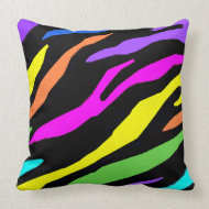 Colorful Zebra Pattern Pillow throwpillow