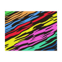 COLORFUL ZEBRA PATTERN POSTCARD
