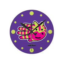 Colorful Zebra Stripes Wall Clock