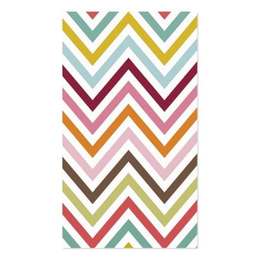 Colorful Zig Zag Stripes Lines Green Blue Pink Business Cards
