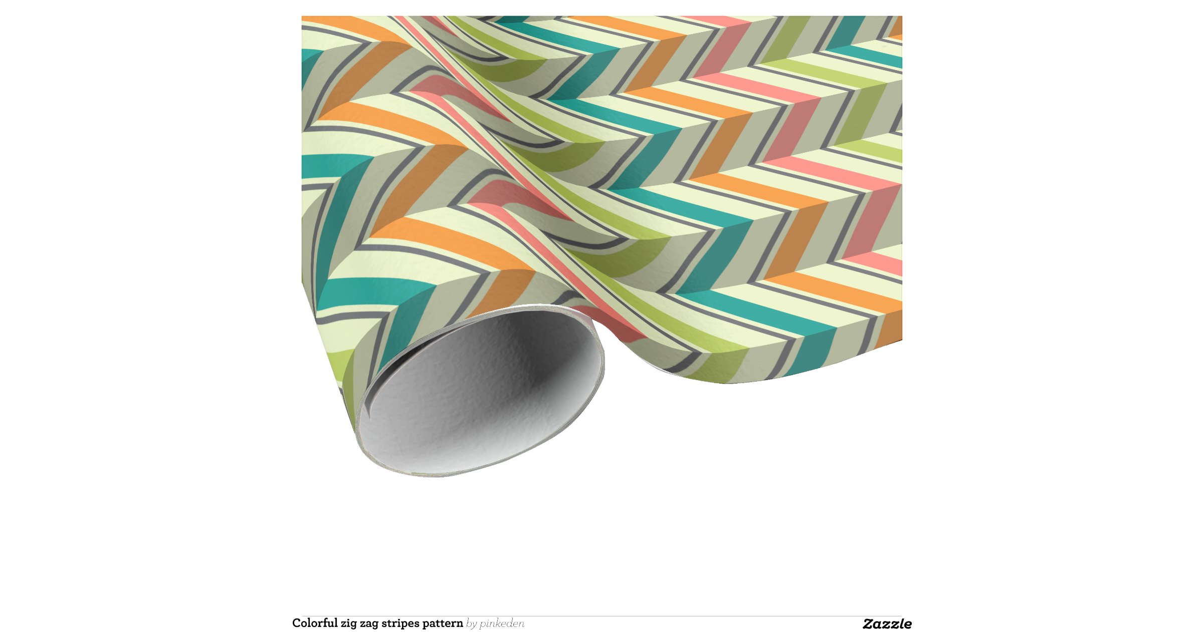 Colorful zig zag stripes pattern wrapping paper Zazzle