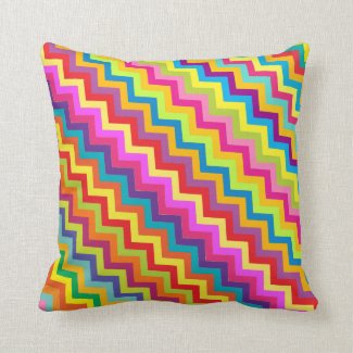 Colorful zigzag chevron patterned pillow