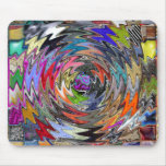 Colorful Zigzag Circle Abstract Mousepad