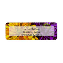 Colorful Zinnia Return Address Labels