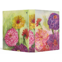 Colorful Zinnias Paintings Binder by sharonfosterart Colorful Zinnias Paintings Binder