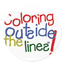 Coloring Outside the Lines Round Sticker