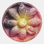 colorized flower round sticker