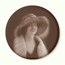 Colorized Vintage Victorian Lady Magnet
