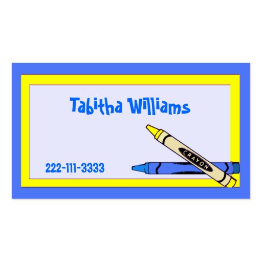 Colors Children's Calling Card Business Cards