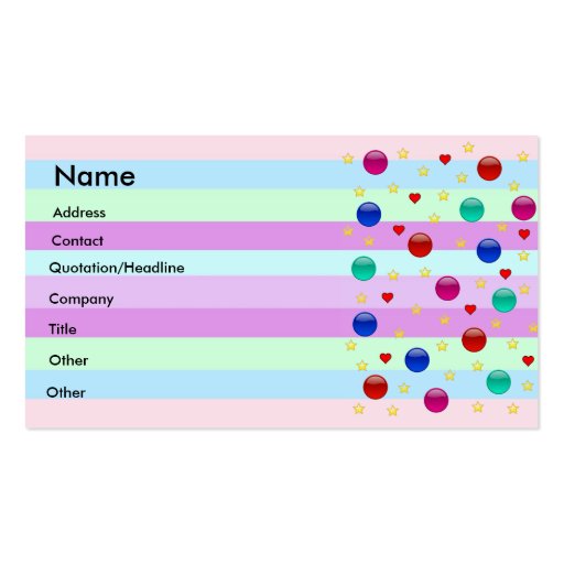 Colors Fantasy Business Card Templates (front side)