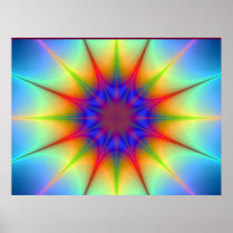 Colors In The Shape Of An Atom In Space Poster