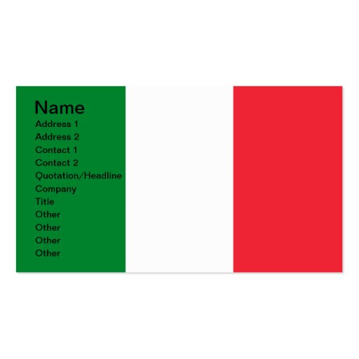 Colors of Italy Business Cards (front side)