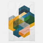 Colors of Nature Abstract Geometric Kitchen Towel