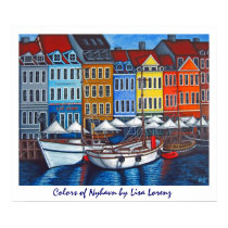 Colors of Nyhavn Poster Print by LisaLorenzPaintings Colors of Nyhavn Poster Print