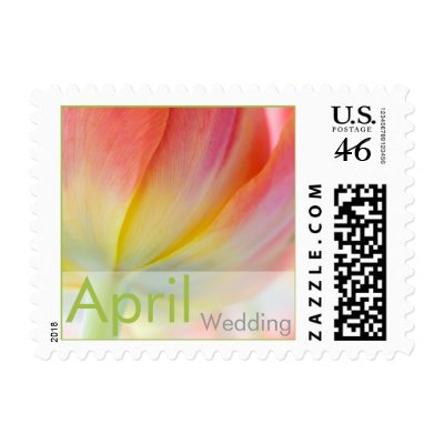 Colors of Spring Tulip April Wedding Stamp by SabineStGreetings
