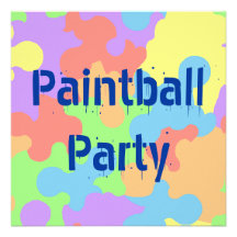 COLORS PAINT SPLATTER PAINTBALL PARTY INVITATIONS