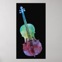 Colorwashed Cello Print