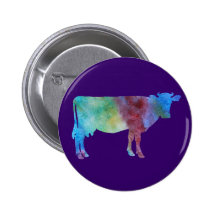 Colorwashed Cows Buttons
