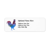 Colorwashed Rooster Return Address Label