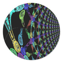 Colorwheel of Microphones (Infinity Pattern) Round Sticker