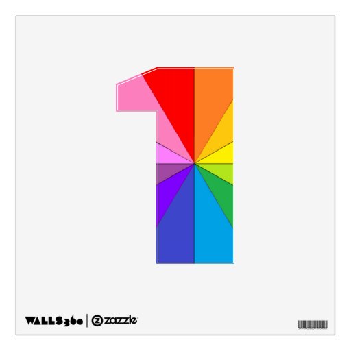 Colorwheel Rainbow Spectrum Number 1 Wall Decals | Zazzle