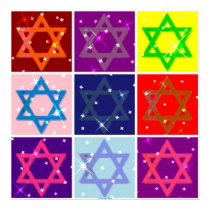 COLOSSAL POSTER (POP ART JEWISH STARS) posters by libertydogmerch COLOSSAL POSTER (POP ART JEWISH STARS) posters