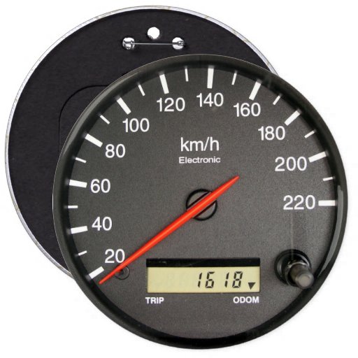 COLOSSAL Speedometer Odometer, 6 inch Pins buttons Zazzle