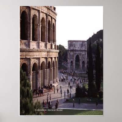 Colosseum Ancient Rome poser Poster by design_girl