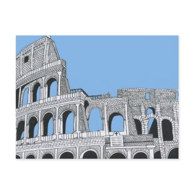 Colosseum Post Cards by TrapezoidArt