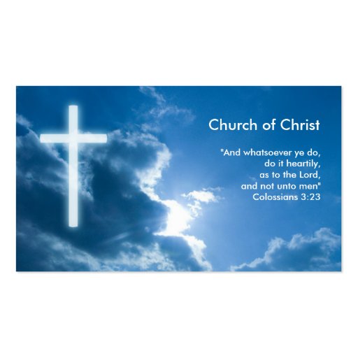 Colossians 3;23 - Christian Business Card (front side)