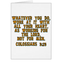 Colossians 3:23 greeting cards