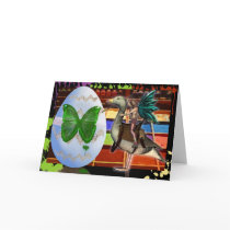 colour me purple, easter fairy painting an egg, ve cards