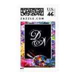 COLOUR PALETTE MONOGRAM POSTAGE STAMP