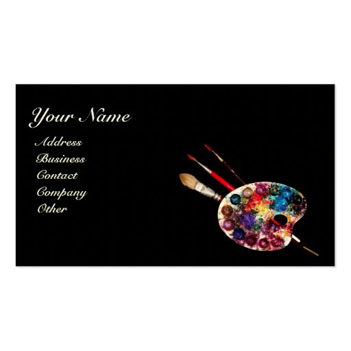 COLOUR PALETTE/ Painter, Artist,Fine Art Materials Business Card (front side)
