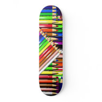 colour pencil crayons skate board deck