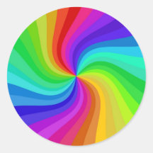 colour twisted round stickers