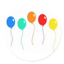 Coloured Balloons Stickers
