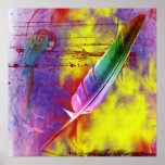 Coloured Feather Poster