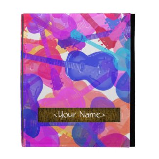Coloured Guitar Collage iPad Folio Cover