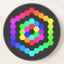 Coloured Hexagon coasters