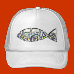 Coloured Jesus Fish Cap hats