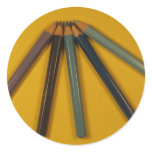 Coloured Pencils Round Sticker