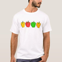 coloured peppers t-shirts by prawny coloured peppers t-shirts
