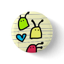 colourful alien blobs doodle pin