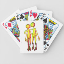 Colourful Alien Couple playing cards