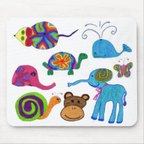 Colourful Animals mousepads by blackcat024 Colourful Animals mousepads