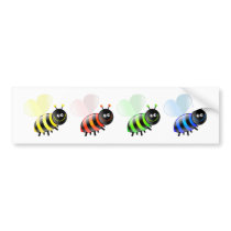 Colourful Bees Bumper Stickers