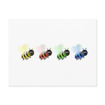 Colourful Bees Post Card