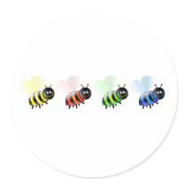 Colourful Bees stickers