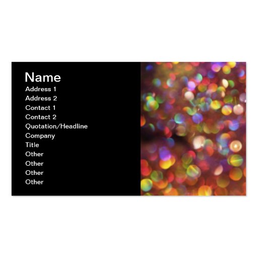 Colourful Bokeh Pattern Business Card Templates (front side)